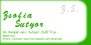 zsofia sutyor business card